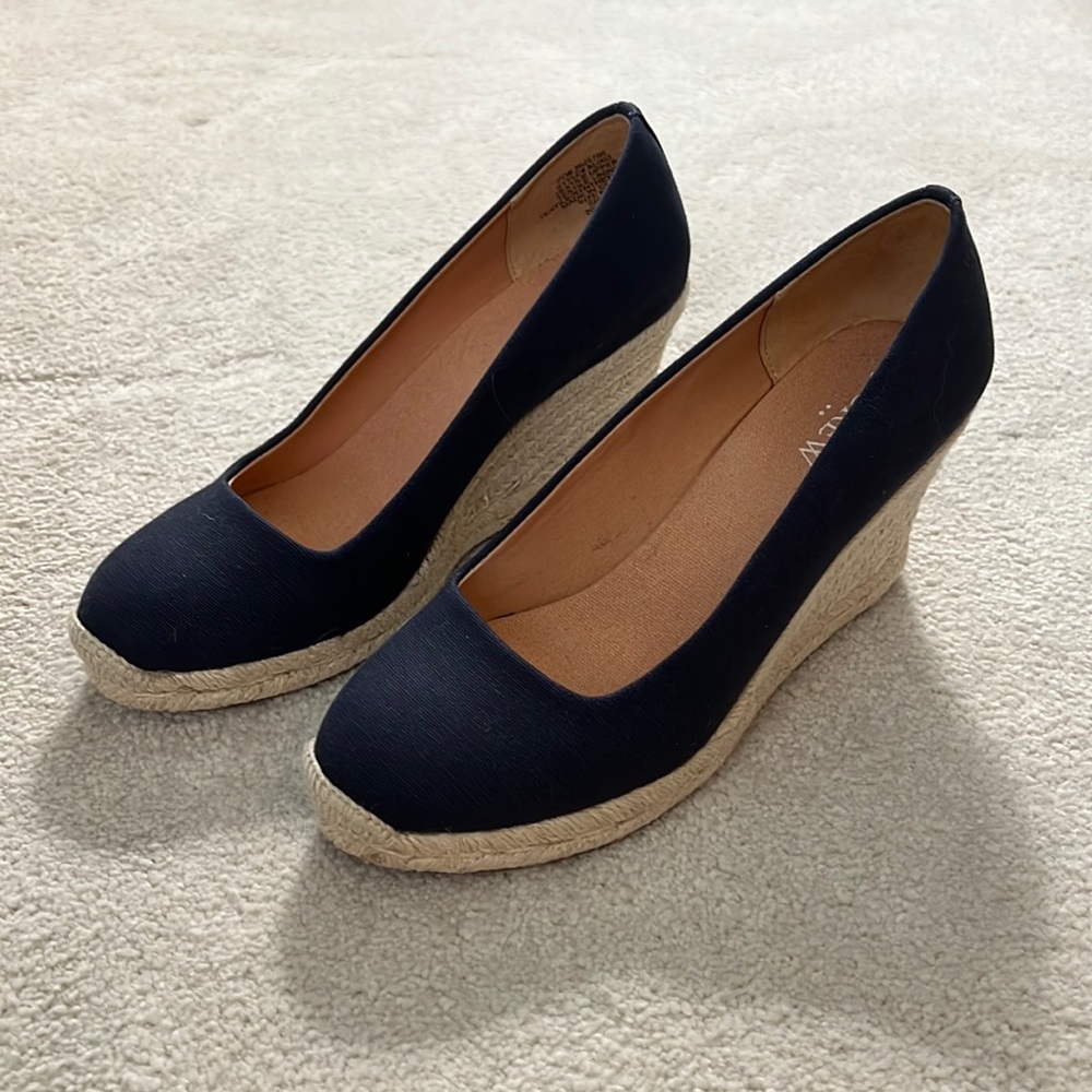 NWOT J.Crew Factory Espadrille Wedges - Navy